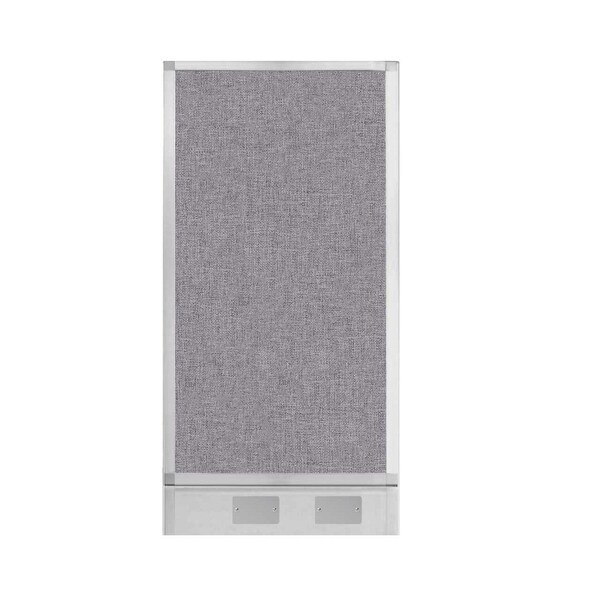 Hush Panel Configurable Cubicle Partition 2' x 4' Cloud Gray Fabric w/ Cable Channel